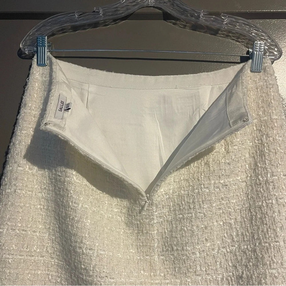 SAU LEE Alicia Skirt in Ivory Tweed Mini Skirt with Finge Hem from Revolve Brand - Picture 11 of 13